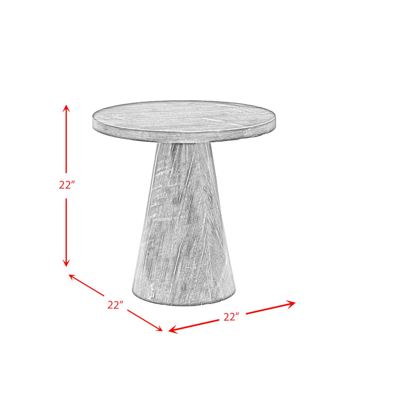 Pedestal End Table, Black