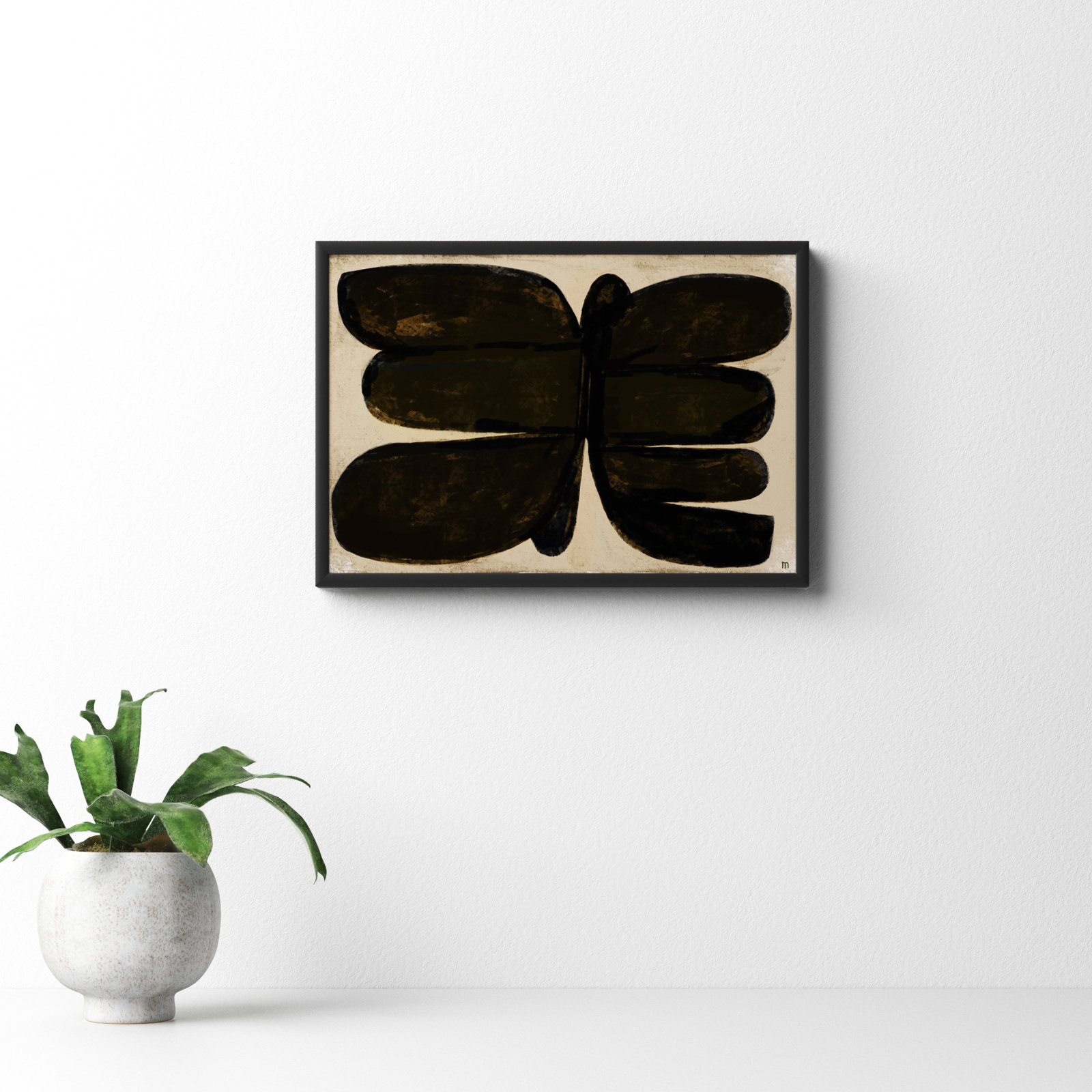 Dragonfly "Dragonfly" Print, Black, 14" H x 20" W x 1.25" D