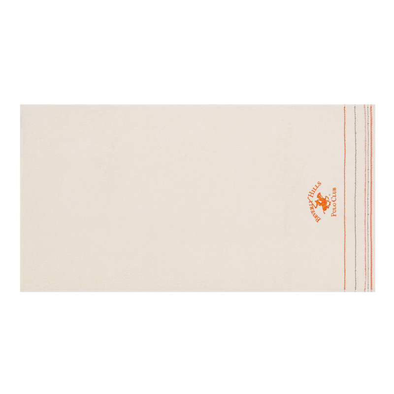 Ensemble de serviettes de bain 100% coton 2 pièces Bentlei, Crème / orange