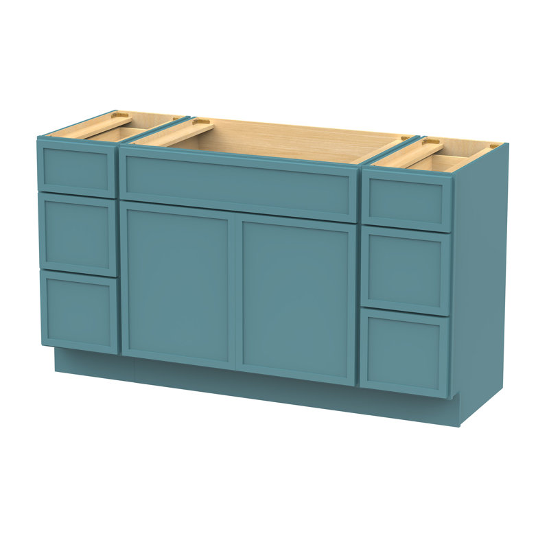 Base de meuble-lavabo simple 57 po seulement, Bleu sarcelle