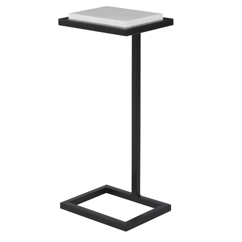FURNITURE, White Marble/Satin Black