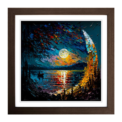 Moon Palette Knife Painting No.1 - Framed Print