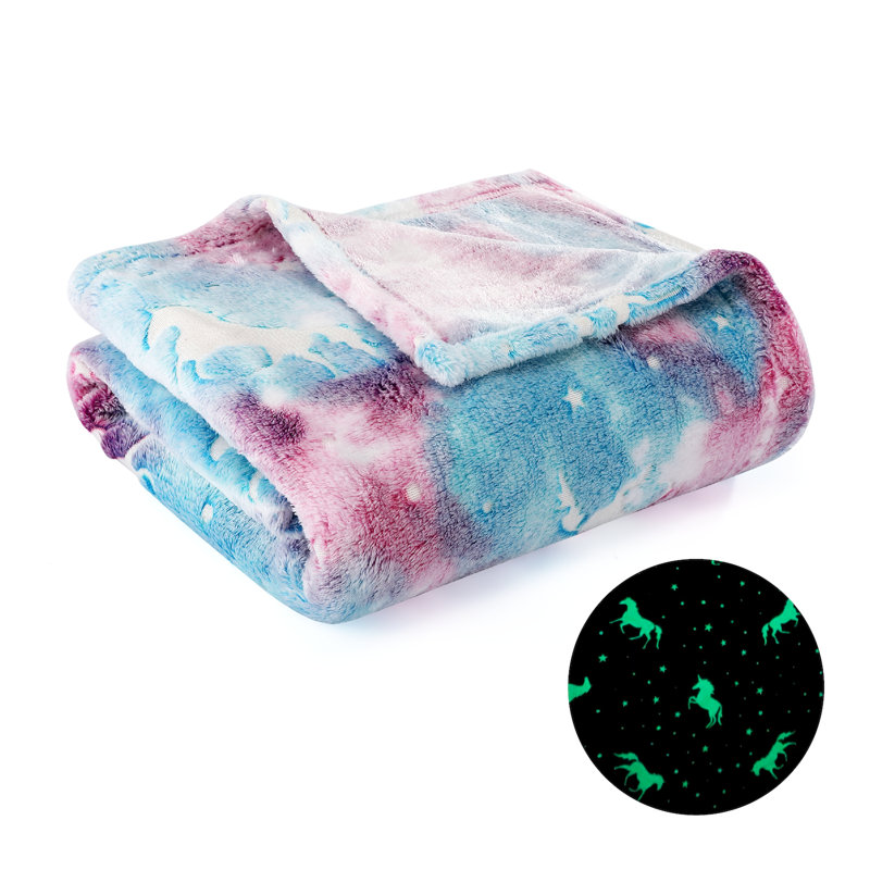 Glow in the Dark Unicorn Microfiber Kids Blanket