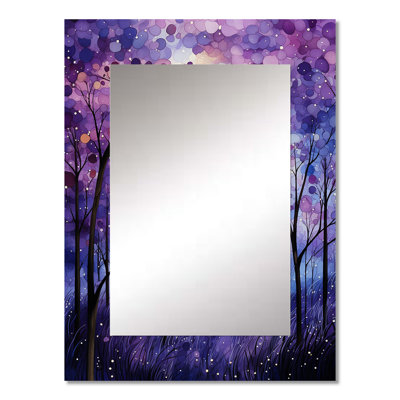 Violet Serenade - Abstract Large Mirror, Traditional Decorative Wall Mirror, Printed Metal Art