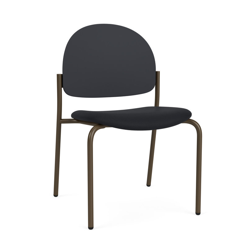 Chaise d'invité sans accoudoir Chat Chat, Bronze, Modène noir / onyx noir polyester