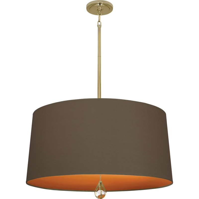 Custis 3 - Light Drum Chandelier, Revolutionary Storm/William Of Orange Lining, Modern Brass