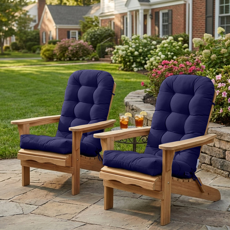 Outdoor/Indoor High Back Chair Cushion, Dark Blue