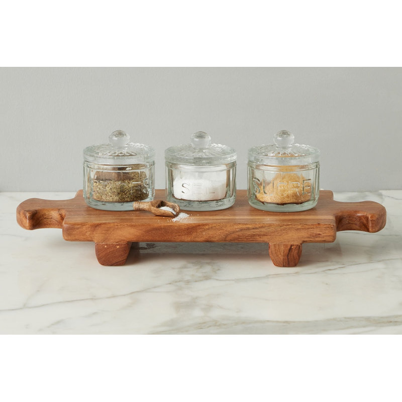 Normandy Wood Riser Footed Tray, Medium