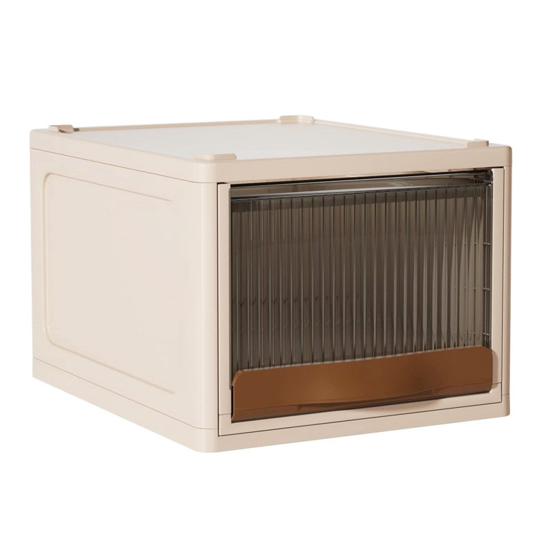 Bac de rangement en plastique polypropylène Nishaun, Blanc