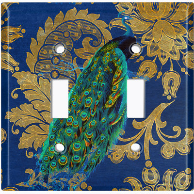 Patterned 2 - Gang Toggle Light Switch Standard Wall Plate