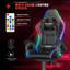 Reclining Gaming Chair with LED Lights and Headrest-1144560386