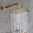 Brushed Gold Shower System With Stylish 59-Inch Hose, Arm & Hose In Rain Head, Hand Bodysprays-121077197