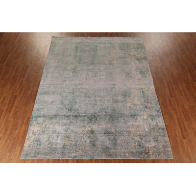 Tapis unique vert de 14 pi 1 po x 9 pi 9 po