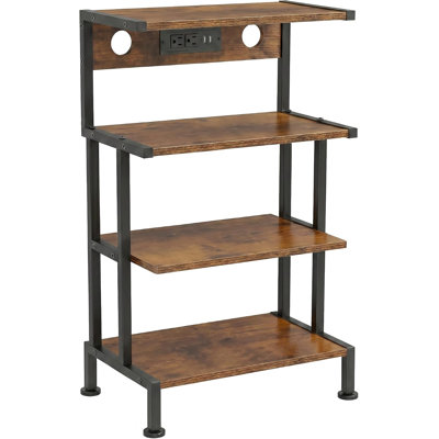 4-Tier Stereo Stand Media Rack,Gaming Console Shelf