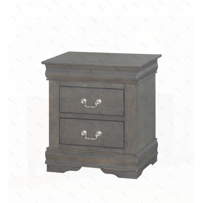 Table de chevet 2 tiroirs gris foncé
