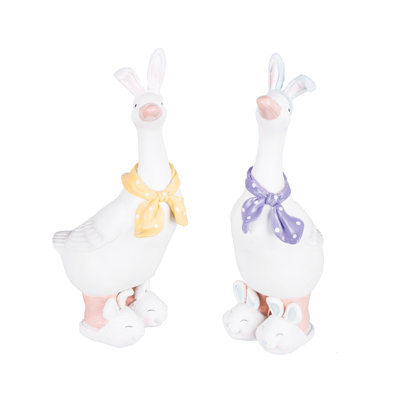 Ensemble de 2 oies avec oreilles de lapin de Pâques