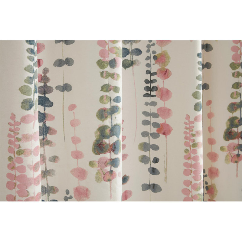 Ceara Semi Sheer Curtain Pair, Pink, 117 W x 229 D cm