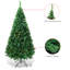 Arbre de Noël artificiel à charnière en PVC avec support en métal, vert-931442036
