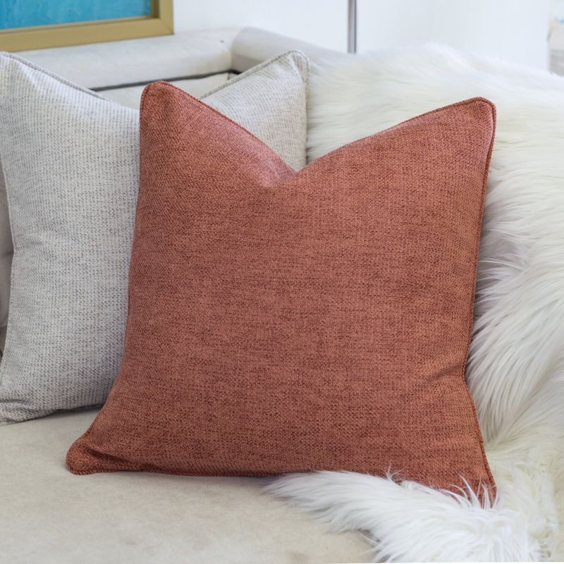 Square Pillow Cover & Insert, Rust