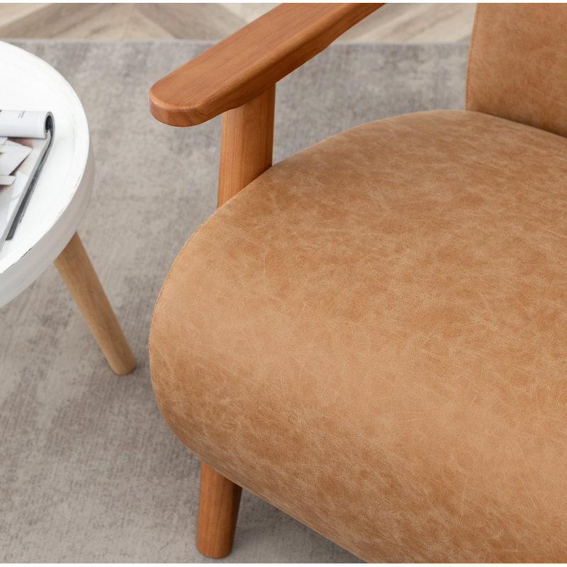 Andablo Upholstered Armchair (Set Of 2), Brown Polyester