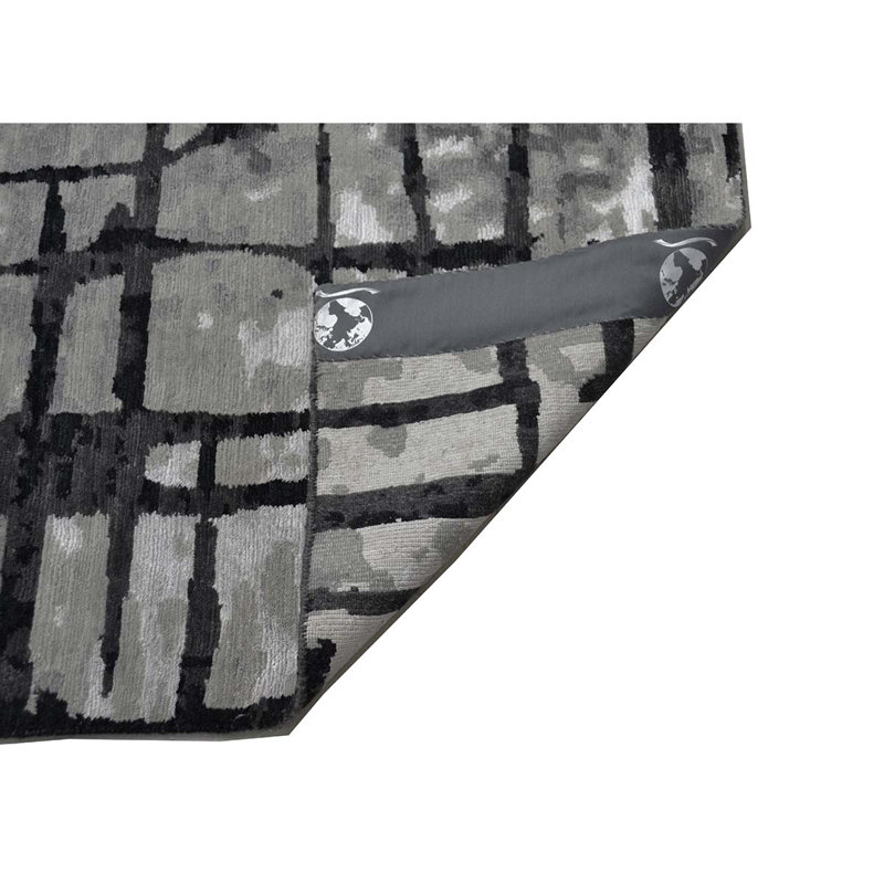 Windsom Abstract Area Rug in Sliver/Charcoal, Rectangle 12' x 18'