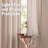 Linen blend Semi Sheer Curtains Rod Pocket Back Tab solid color Drapes（set of 2）-525499900-525499903
