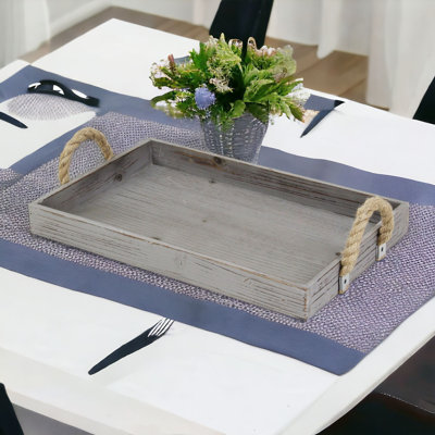 Baltazar Wooden Tray with Rope Handles