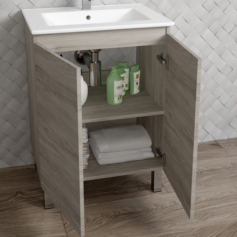 Base de meuble-lavabo simple 24 po Sunset, Pin