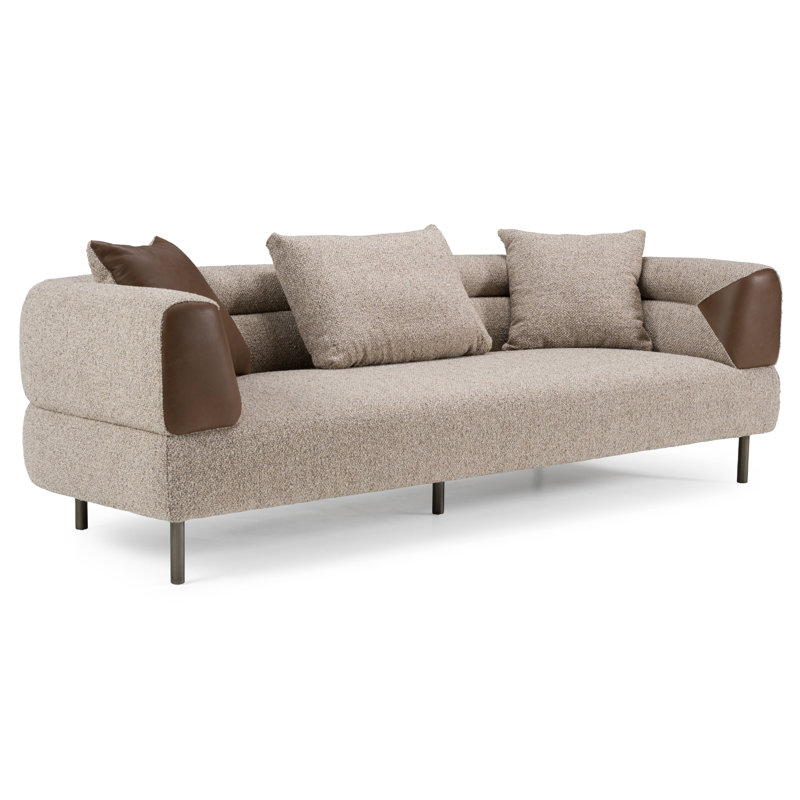 Plume - Canapé moderne en tissu brun