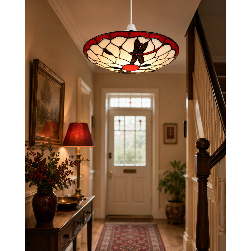 Plainville 15 cm H Bowl Glass Pendant Shade ( Screw On ), Red