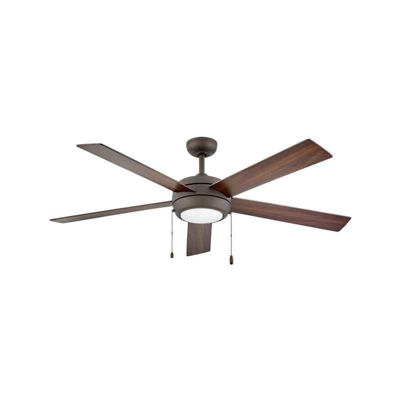 Ventilateur de plafond standard à DEL à 5 pales de 60 po avec chaîne de traction et ensemble d'éclairage Croft