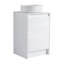 Meuble-lavabo autoportant de 32 po avec lavabo en céramique d'art et 1 petite armoire de rangement, portes à fermeture en douceur