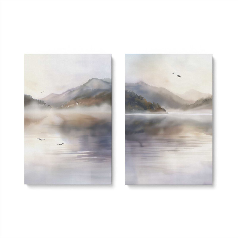 36 po x 24 po, ensemble de 2 impressions sur toile dans un cadre en chrome poli, Toile tendue, H 36 po x l 24 po x P 1,25 po