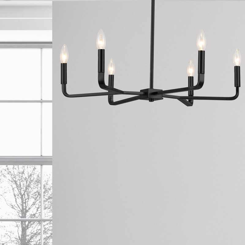 Arkady 6 - Light Dimmable Empire Chandelier, Matte Black