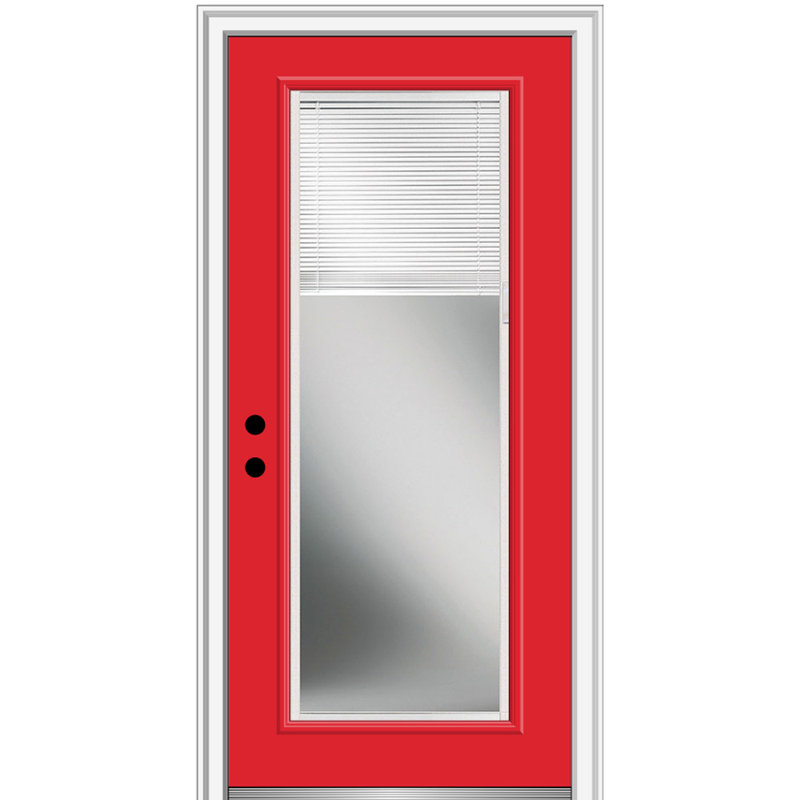 Porte d'entrée avant en fibre de verre apprêtée, H 32 po x l 80 po x P 4,56 po, Blanc brillant, Droite / vers l'intérieur