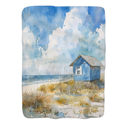 Doux motifs de plage - couverture en sherpa de qualité supérieure 1 pièce