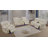 Puffy Power Off-White Bonded Leather Living Room Intelligent Recliner 3-Piece Sofa Set With Led