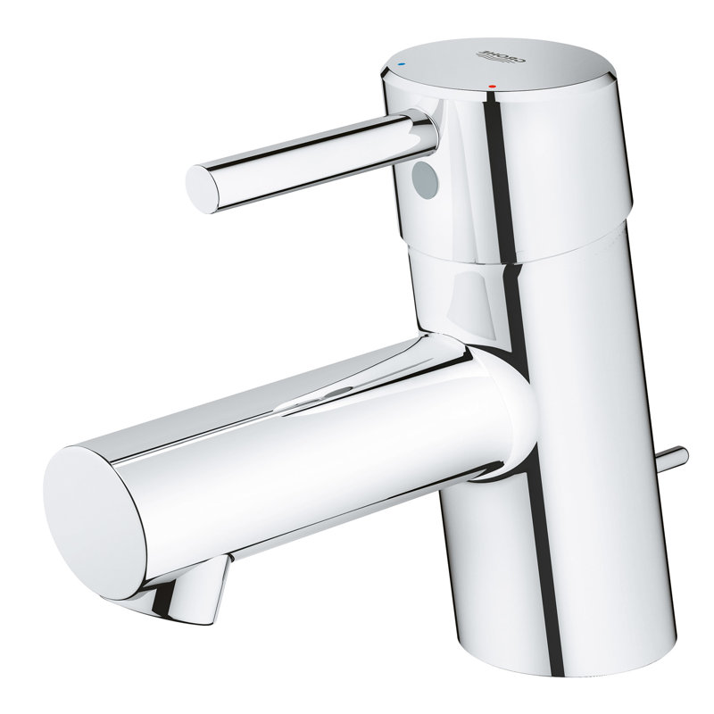 Robinet pour salle de bain à un trou avec drain Concetto, Chrome étoilé