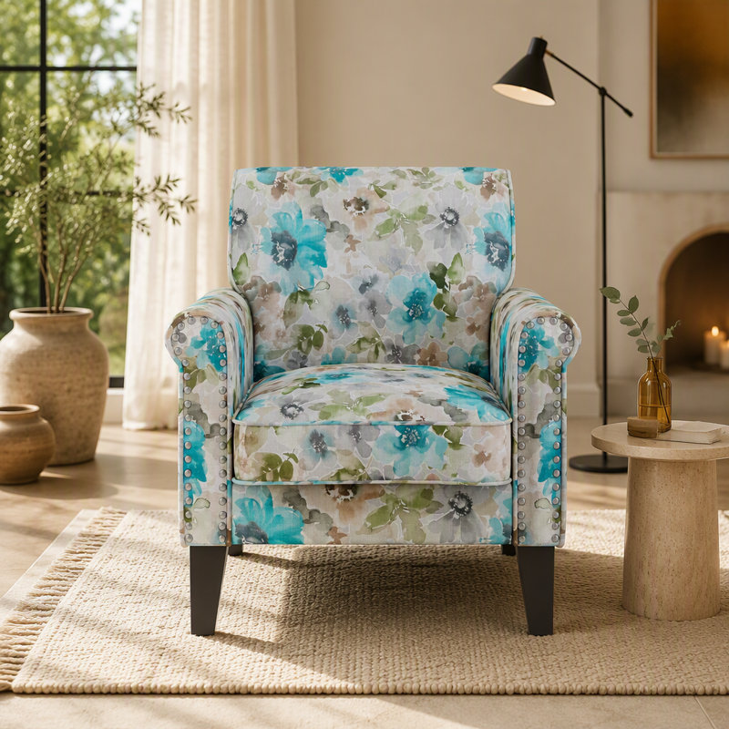 Fauteuil d'appoint avec pieds en bois massif
