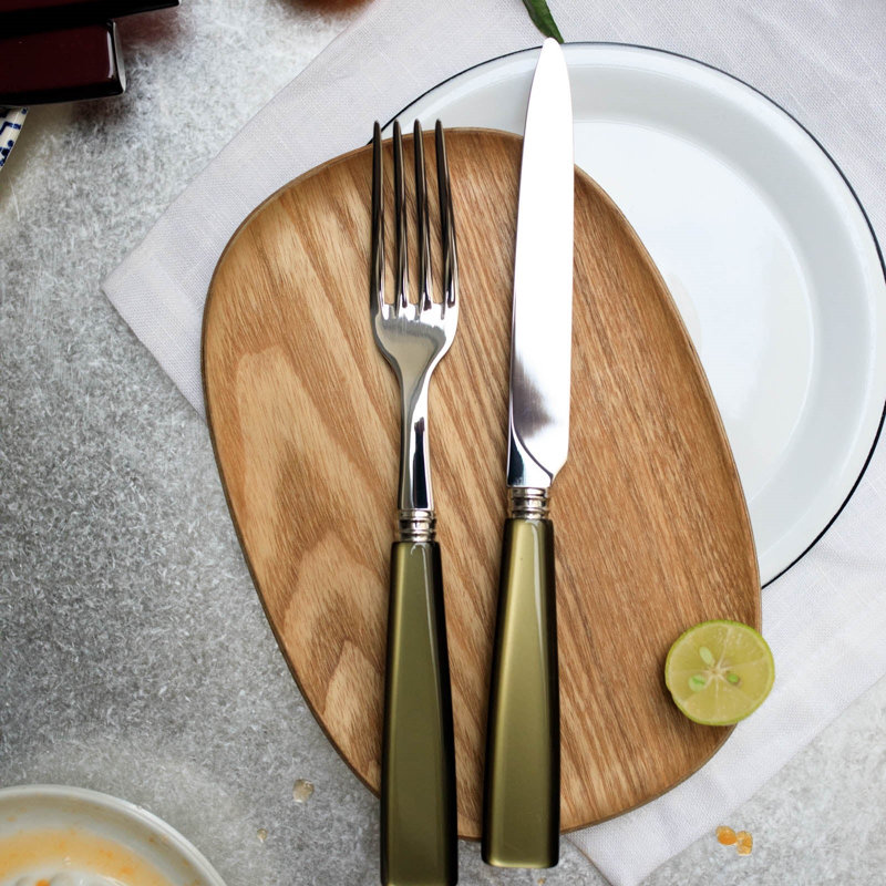 Icone 4 - Piece Stainless Steel Flatware Set - Service for 1, Steel Blue