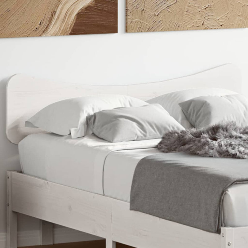 Meleka Solid Wood Headboard, White, Double - 135 x 190 cm