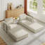 Canapé-lit convertible avec coussin cylindrique - Coussin pliant en velours côtelé pour une utilisation polyvalente dans le salon, la chambre à coucher, le salon et le studio-2474888