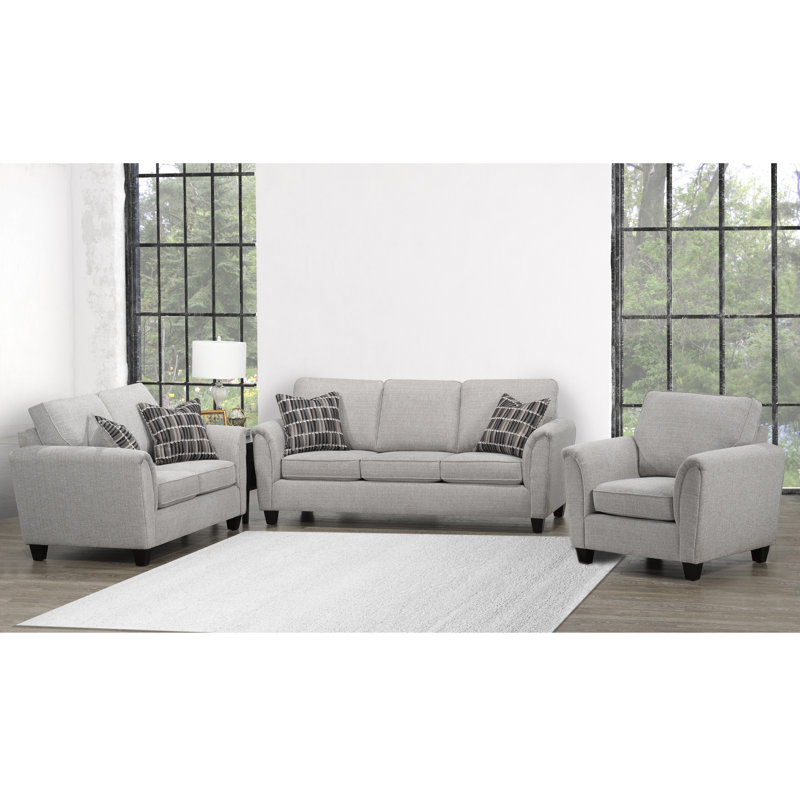 Ensemble de salon inclinable Sant, Polyester gris