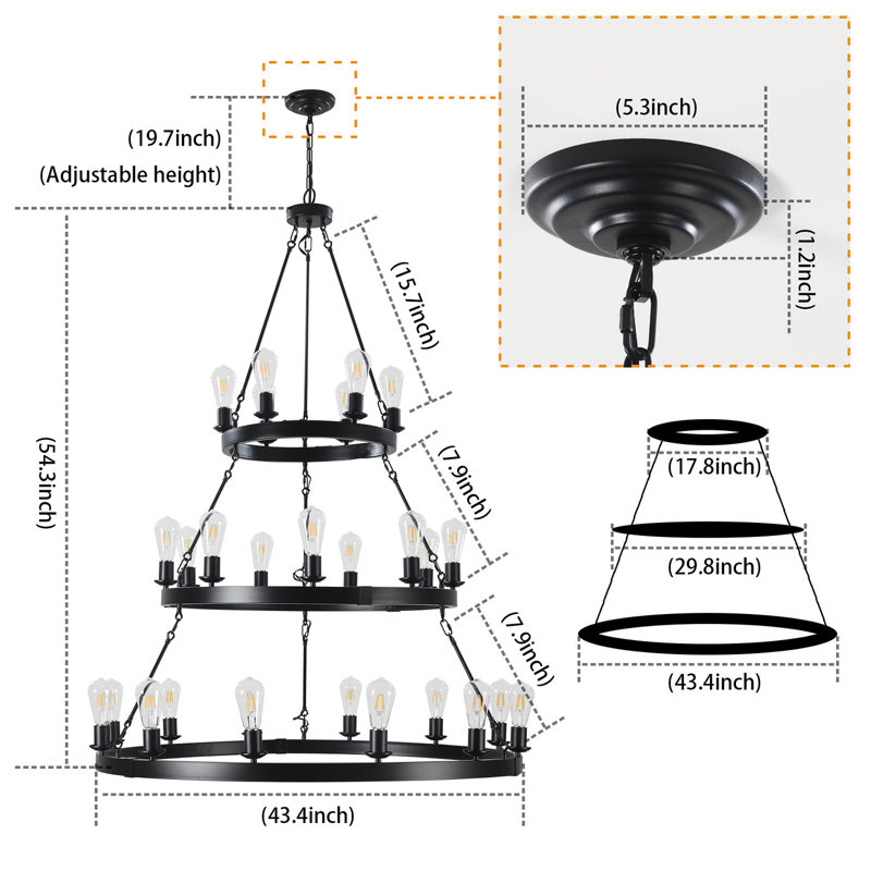 Luminaire suspendu rond 27 lumières Dumb