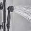 Modern Exposed Black Shower Mixer Tap Twin Head Large Bar Set 3 Way Valve Brass