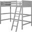 Lit mezzanine simple en bois massif gris avec construction en pin, 14 lattes pour la stabilité et la circulation de l'air, style chambre à coucher moderne, débit d'air de L 78,9 po x l 42 po x H 67,3 po,-130155613
