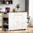Fluted Kitchen Island With Tilt-out Trash Can, Power Outlet, Internal Storage Rack, 3 Drawers And 3 Open Side Racks-106436476