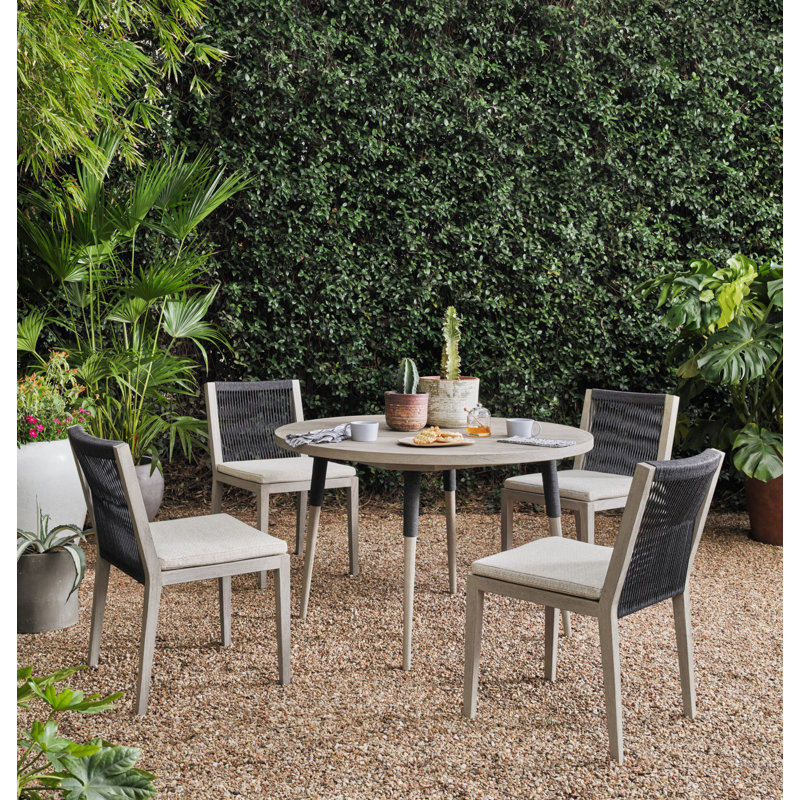 Dimitri Outdoor Dining Side Chair, Faye Sand, Gray
