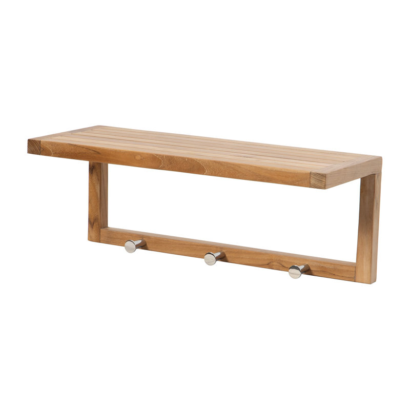 Jamese Solid Wood Accent Shelf, 9" H x 24" W x 9" D