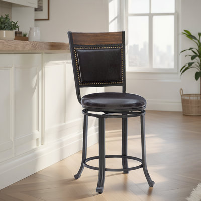 Luker 5-Piece Round Polyester Blend Upholstered Counter Height Dining Set